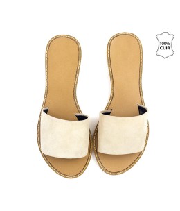 Mule cuir avec bande