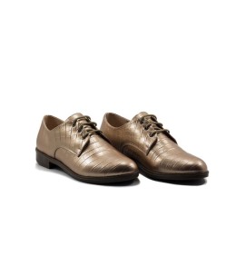 Oxford Style - Talon - Matt - Croco - Lacets - Bronze LC 122