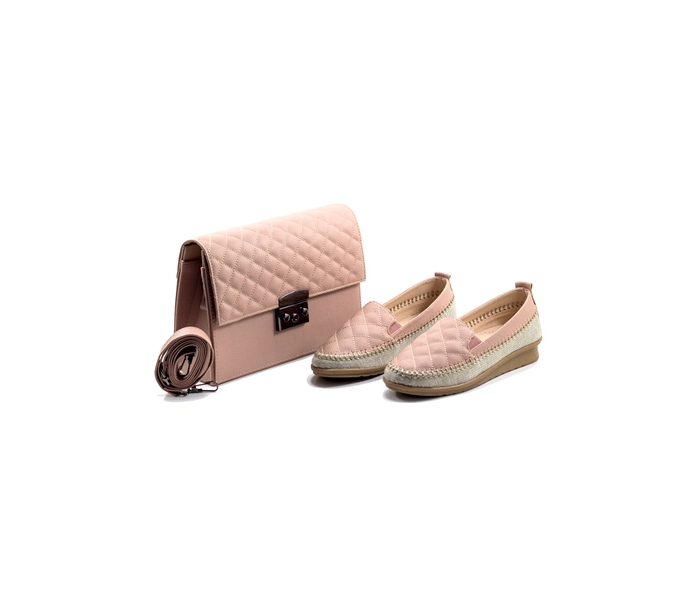 Sac Et Mocassins Lc 3 Simili Cuir Matelasse Tanne Rose Bebe Vongo Tn