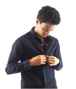 Chemise en jeans léger Bleu pour homme