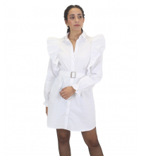 Robe chemise a volants  courte