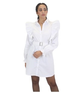 Robe chemise a volants  courte